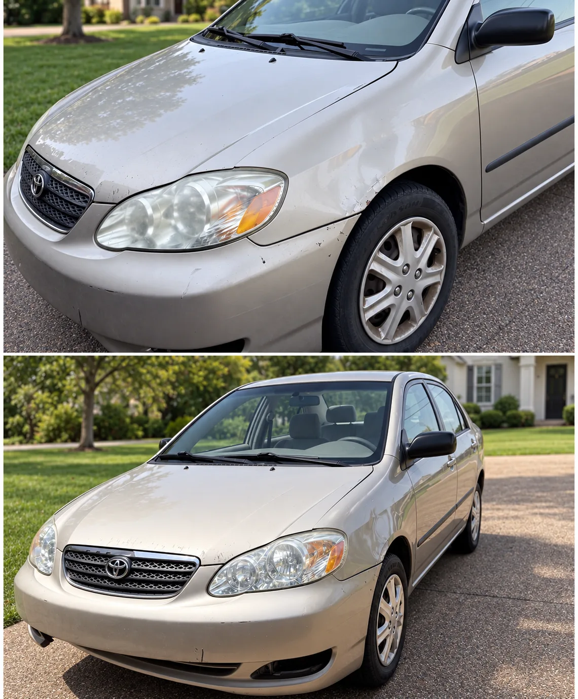 A Toyota detailed and ready to sell, parked on a driveway