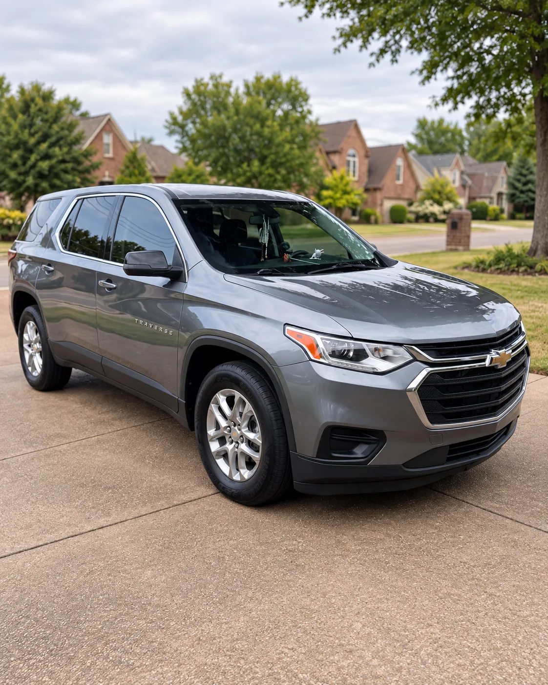 A Chevrolet Traverse SUV after a full exterior detail